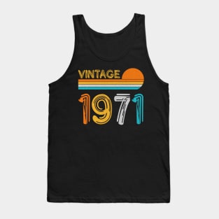 Vintage 1971 Happy 52nd Birthday Retro Tank Top